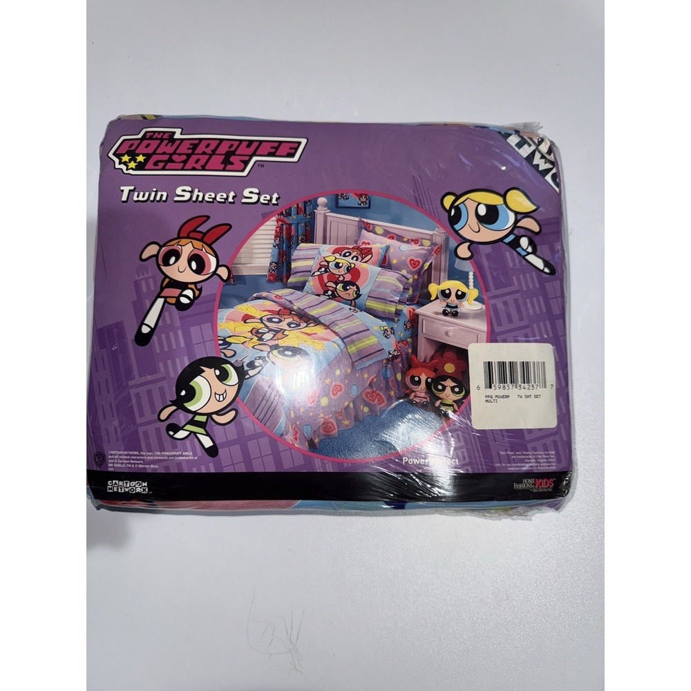 Vintage Y2K 1990s Power‎ Puff Girls Twin Sheet Set Dan River NIP